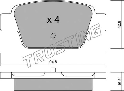 Trusting 332.0 - Brake Pad Set, disc brake autospares.lv