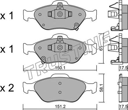 Trusting 325.1 - Brake Pad Set, disc brake autospares.lv