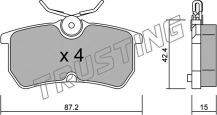 Trusting 326.0 - Brake Pad Set, disc brake autospares.lv