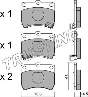 Trusting 379.0 - Brake Pad Set, disc brake autospares.lv