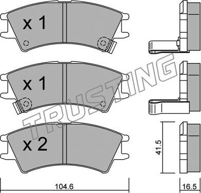 Trusting 370.0 - Brake Pad Set, disc brake autospares.lv