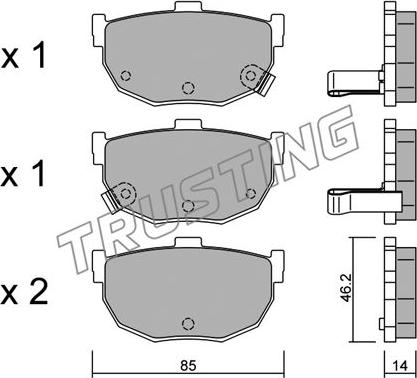 Trusting 371.0 - Brake Pad Set, disc brake autospares.lv