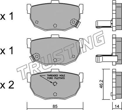 Trusting 371.1 - Brake Pad Set, disc brake autospares.lv