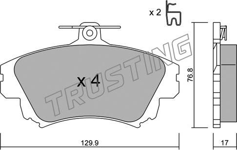 Trusting 295.0 - Brake Pad Set, disc brake autospares.lv