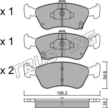 Trusting 296.0 - Brake Pad Set, disc brake autospares.lv