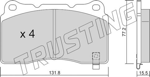 Trusting 297.8 - Brake Pad Set, disc brake autospares.lv