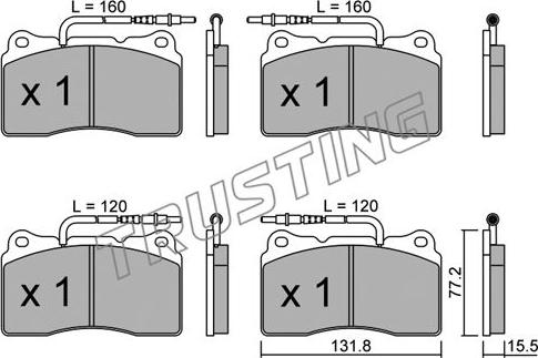 Trusting 297.3 - Brake Pad Set, disc brake autospares.lv