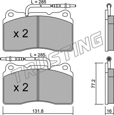 Trusting 297.2 - Brake Pad Set, disc brake autospares.lv