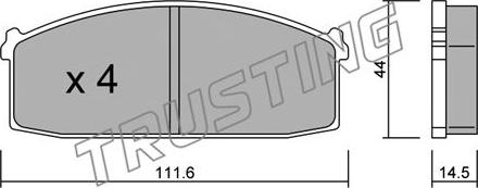 Trusting 254.0 - Brake Pad Set, disc brake autospares.lv