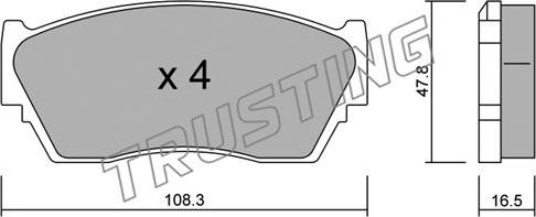 Trusting 255.0 - Brake Pad Set, disc brake autospares.lv