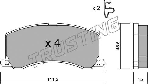 Trusting 257.0 - Brake Pad Set, disc brake autospares.lv