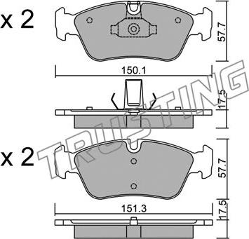 Trusting 269.0 - Brake Pad Set, disc brake autospares.lv