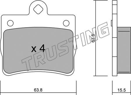 Trusting 264.0 - Brake Pad Set, disc brake autospares.lv