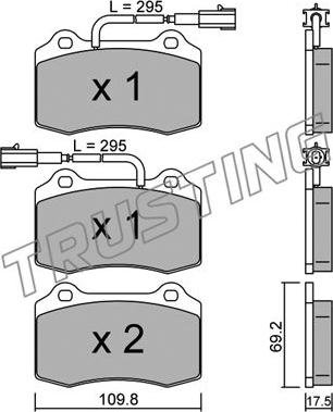 Trusting 260.0 - Brake Pad Set, disc brake autospares.lv