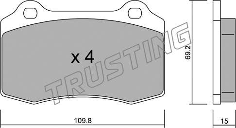 Trusting 260.2 - Brake Pad Set, disc brake autospares.lv
