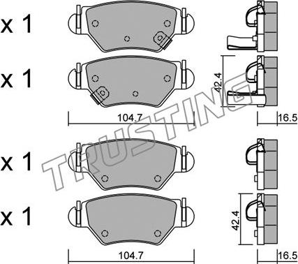 Trusting 268.0 - Brake Pad Set, disc brake autospares.lv