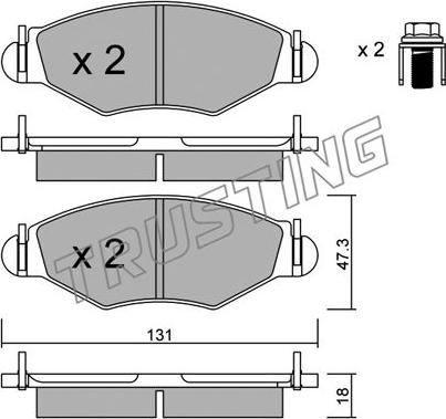 Trusting 263.0 - Brake Pad Set, disc brake autospares.lv