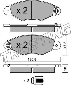 Trusting 262.0 - Brake Pad Set, disc brake autospares.lv