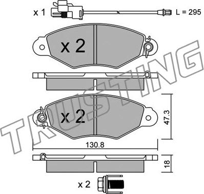 Trusting 262.2 - Brake Pad Set, disc brake autospares.lv