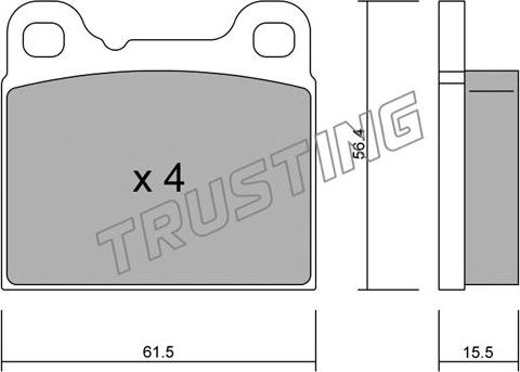 Trusting 209.0 - Brake Pad Set, disc brake autospares.lv