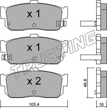 Trusting 200.1 - Brake Pad Set, disc brake autospares.lv