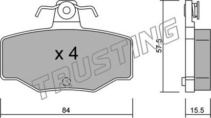 Trusting 207.0 - Brake Pad Set, disc brake autospares.lv
