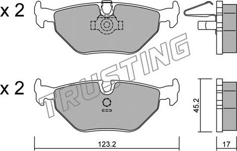 Trusting 219.0 - Brake Pad Set, disc brake autospares.lv