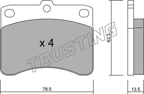 Trusting 210.0 - Brake Pad Set, disc brake autospares.lv