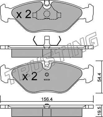 Trusting 218.0 - Brake Pad Set, disc brake autospares.lv