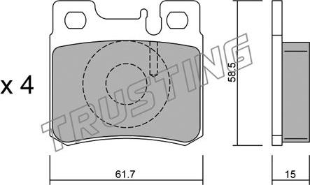 Trusting 212.0 - Brake Pad Set, disc brake autospares.lv