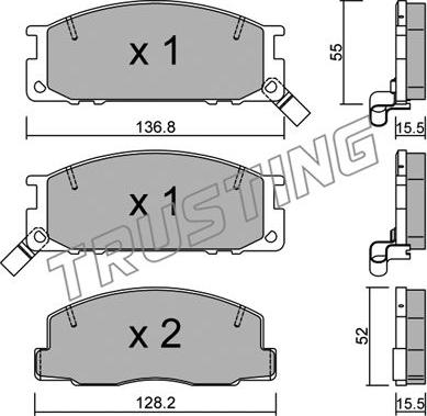 Trusting 289.0 - Brake Pad Set, disc brake autospares.lv