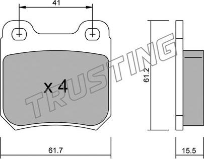 Trusting 285.0 - Brake Pad Set, disc brake autospares.lv