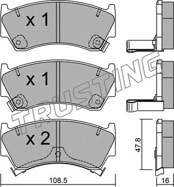 Trusting 287.0 - Brake Pad Set, disc brake autospares.lv