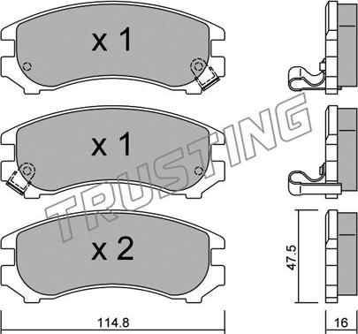 Trusting 239.1 - Brake Pad Set, disc brake autospares.lv