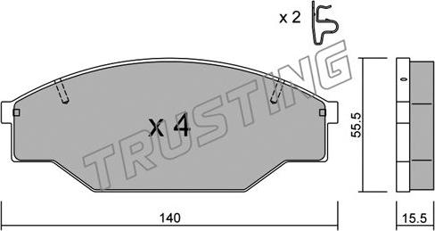 Trusting 236.0 - Brake Pad Set, disc brake autospares.lv