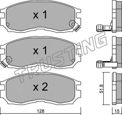 Trusting 233.0 - Brake Pad Set, disc brake autospares.lv