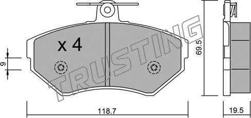 Trusting 224.0 - Brake Pad Set, disc brake autospares.lv