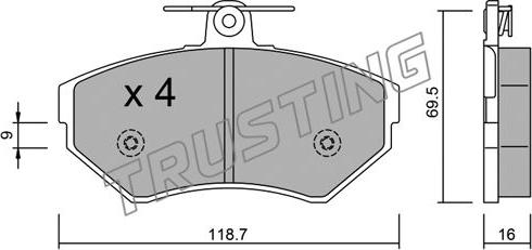 Trusting 224.1 - Brake Pad Set, disc brake autospares.lv