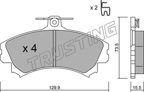 Trusting 225.0 - Brake Pad Set, disc brake autospares.lv