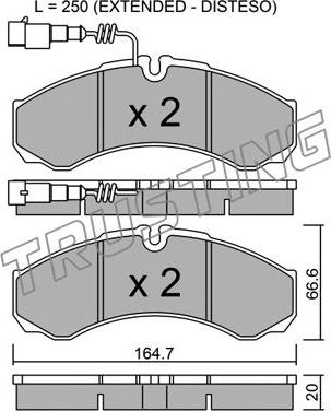 Trusting 221.9 - Brake Pad Set, disc brake autospares.lv