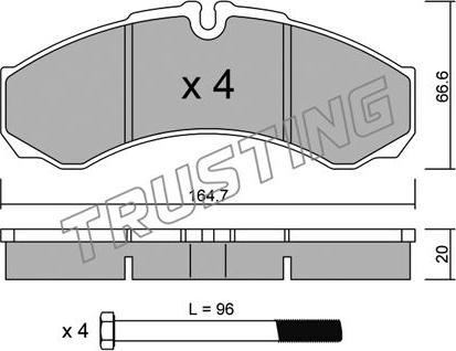 Trusting 221.0 - Brake Pad Set, disc brake autospares.lv