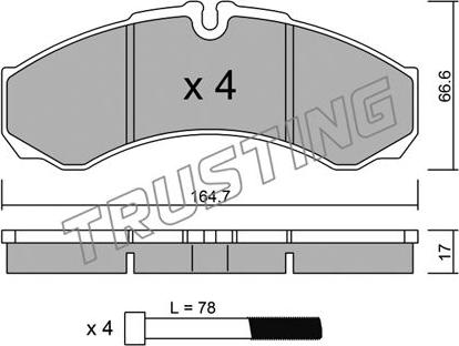 Trusting 221.3 - Brake Pad Set, disc brake autospares.lv