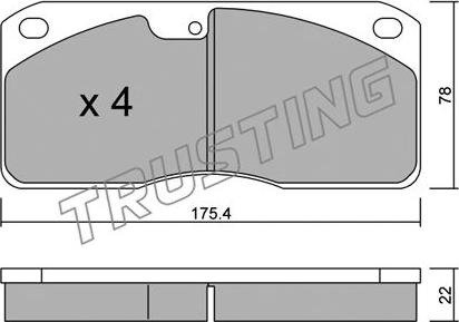 Trusting 279.0 - Brake Pad Set, disc brake autospares.lv