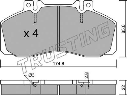 Trusting 276.0 - Brake Pad Set, disc brake autospares.lv