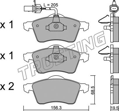 Trusting 272.1 - Brake Pad Set, disc brake autospares.lv