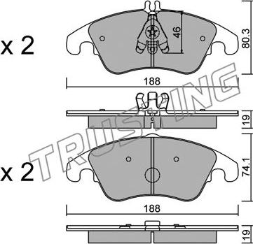 Trusting 791.2 - Brake Pad Set, disc brake autospares.lv