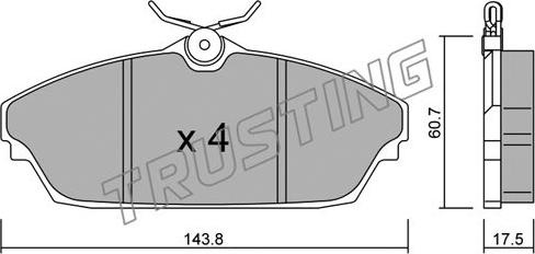 Trusting 798.0 - Brake Pad Set, disc brake autospares.lv