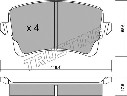 Trusting 792.0 - Brake Pad Set, disc brake autospares.lv