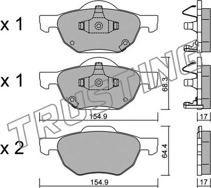 Trusting 746.0 - Brake Pad Set, disc brake autospares.lv