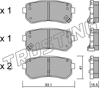 Trusting 741.0 - Brake Pad Set, disc brake autospares.lv